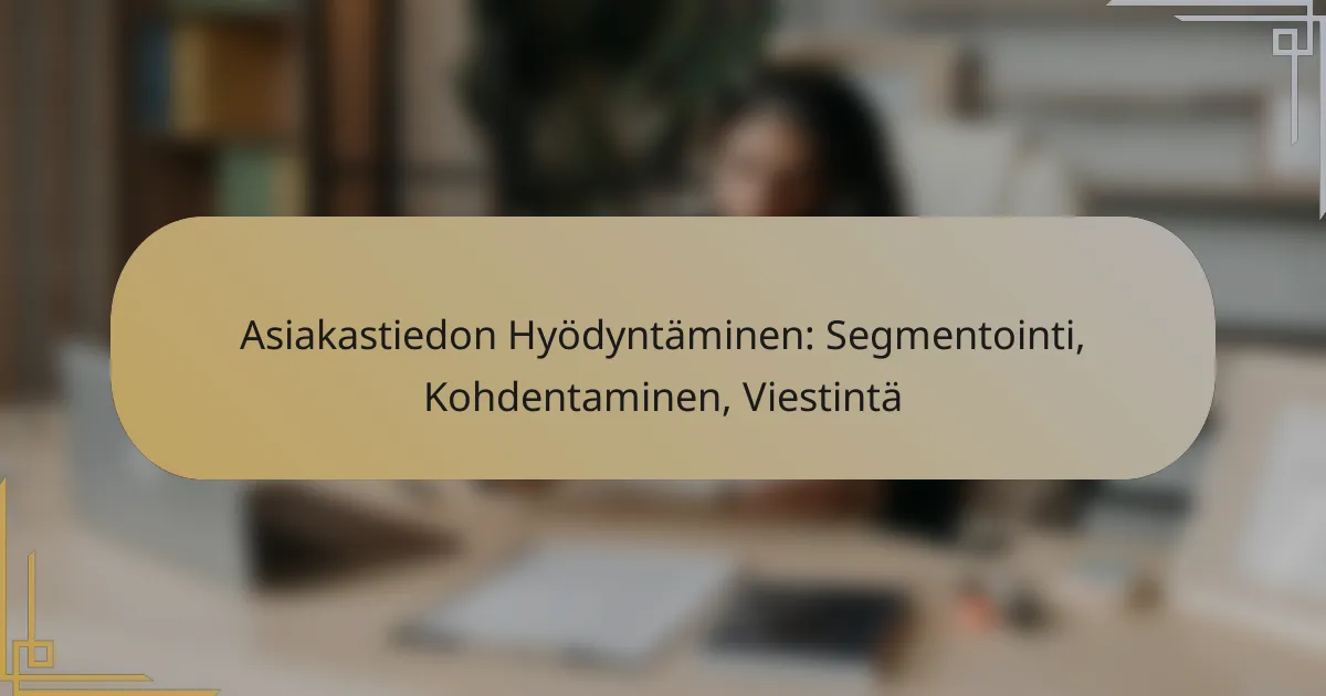 Asiakastiedon Hyödyntäminen: Segmentointi, Kohdentaminen, Viestintä