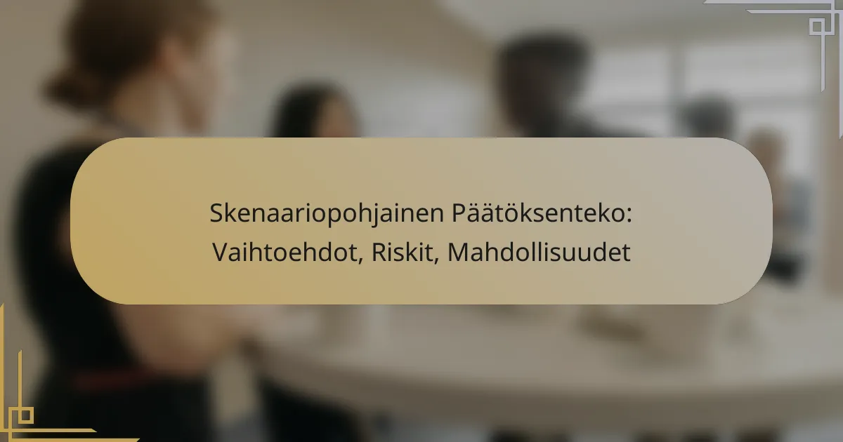 Skenaariopohjainen Päätöksenteko: Vaihtoehdot, Riskit, Mahdollisuudet
