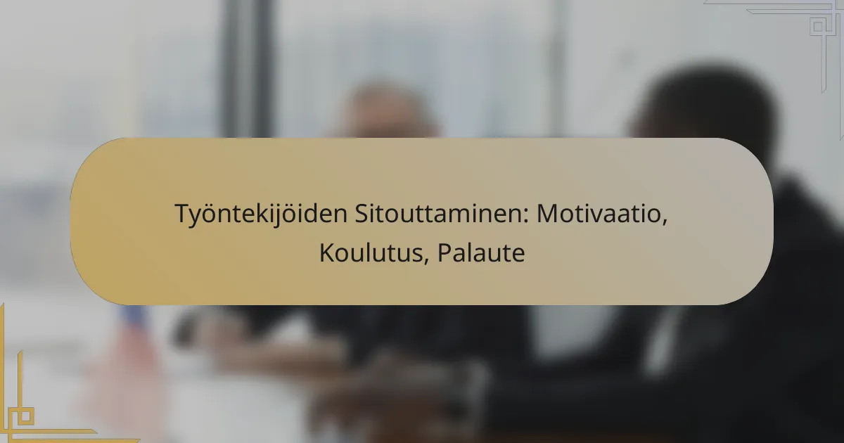 Työntekijöiden Sitouttaminen: Motivaatio, Koulutus, Palaute