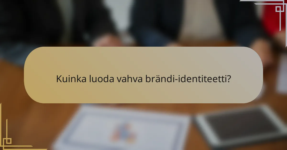 Kuinka luoda vahva brändi-identiteetti?